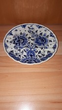 Delfter Porzellan Teller, Wandteller Blumen, Holland Hand Bemalt 