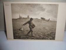 Künstler AK Der Sämann 2 Männer,Aussat,Pferde,Pflug,Landschaft  nicht gel.