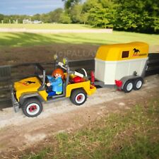 PLAYMOBIL 3249 GELÄNDEWAGEN MIT PFERDETRANSPORTER JEEP / 2002