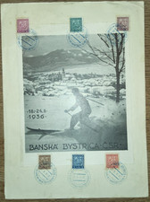 Tschechoslowakei ,Gedenkblatt -BANSKA BYSTRICA , Sonderstempel 21. u.22.II. 1936