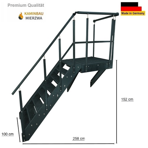 Stahltreppe treppe anthrazit - stahltreppe,
