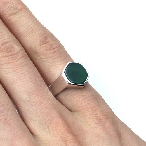 925 silber ring grüner - silber, onyx