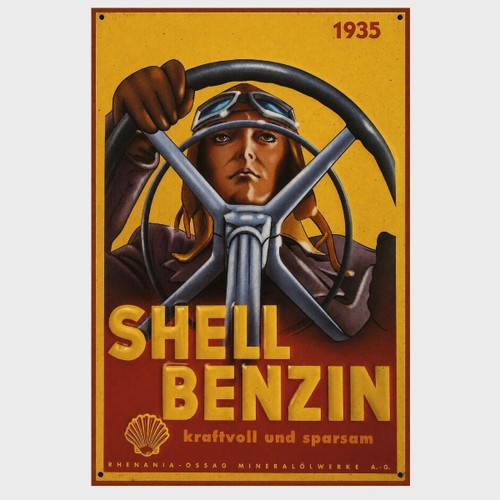 Blechschild shell benzin - blechschild,