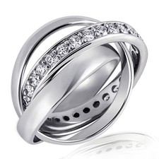 Goldmaid 3in1 Memoire Ring 925 Sterlingsilber 32 Steine Kanalfassung Echtschmuck
