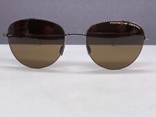 Porsche Sonnenbrille Herren Rund Silber Braun Panto Titan P8916
