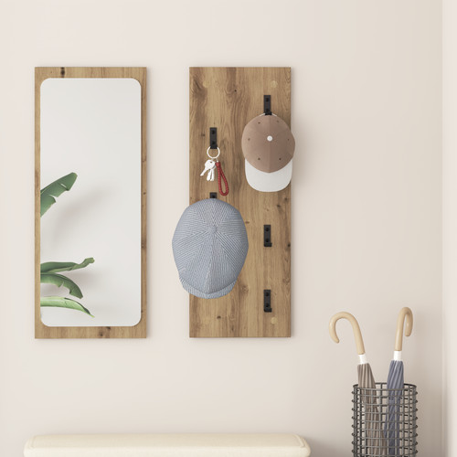 Wandgarderobe holz flur - wandgarderobe,