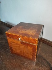 antike Teedose  holz intarsiert