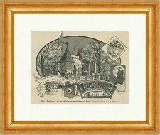 Treibhaus auf der Hamburger Gartenbauausstellung Müller Korn Holzstich E 22412