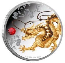 NIUE 2015 - 1 OZ SILVER COIN – FENG SHUI SERIE "DRAGON" – NZ MINT, Auflage: 5000