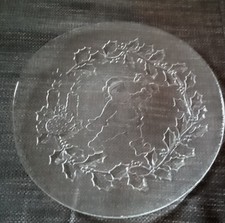 Alte Tortenplatte/Kuchenplatte/Servierplatte, Glas, stabil, Nikolaus,Weihnachten