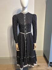 Vintage Gunne Sax by Jessica San Francisco Prärie Kleid Größe 9 schwarz geblümt