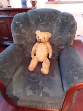Teddy alt Antik  Holzwolle