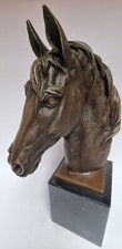Bronzeskulptur Pferdekopf