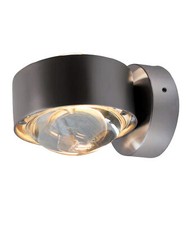 Top Light Puk Mini Wall Outdoor LED-Wandleuchte Struktur Chrommatt Linse/Linse