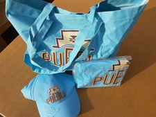 große original PUELBO Tasche für den Strand mit Schirmmütze u. Luftmatratze NEU