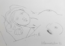Womacka, Walter(1925 Obergeorgenthal/Böhmen–2010 Berlin)„Liegender Halbakt“Litho