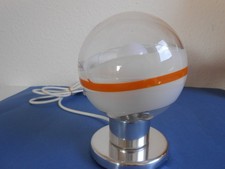 Tischlampe 70er Jahre mit Glaskugel Doria Werke, Ø 15 cm, mit Originalkabel