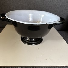 Siebschüßel Emaille antik Schwarz