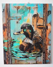 "Ente auf Rost" 40x50 cm