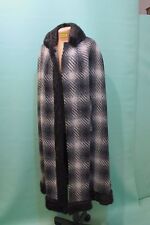 Traumhaftes Cape vintage Umhang vintage Tweed kariert Pelz Schurwolle Fell