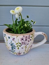 Pflanztasse Steinzeug Blumentopf 21x15xH12,5cm mehrfarbig