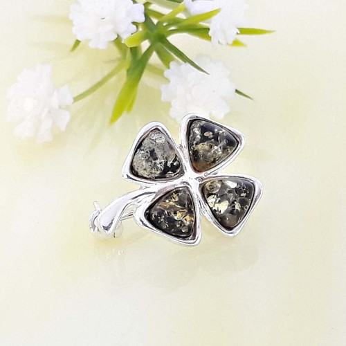 Bernstein brosche silber - brosche,