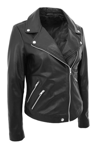 Trendige schwarze damen leder - trendige,