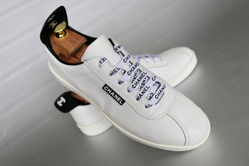 Chanel rev logo lace sneaker - chanel,