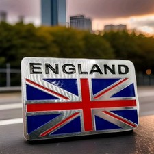 England Union Jack Aluminium Aufkleber KFZ Metall Emblem 5×5 cm Flagge UK Auto
