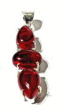 MOSAMBIK GRANAT Edelstein 925 Sterlingsilber Schmuck ANHÄNGER HANDGEFERT.