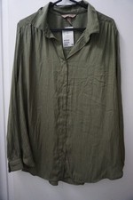 H&M Satin Bluse Tunika Grün