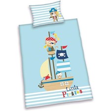 Herding Little Pirate Babybettwäsche 40x60+100x135 cm Baumwolle Schiff Bettbezug