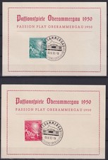 BRD Bund 111-112 auf Ausstellungskarte Passionsspiele Oberammergau #NB220