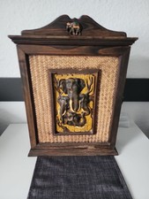 Hängeschrank Apothekerhängeschrank Holzschrank Echtholz mit Elefanten Design