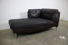 Walter Knoll Chaiselongue Schwarz Leder Liege Designer Sofa