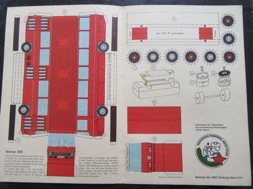 Ddr bastelbogen ikarus 260 - bastelbogen,