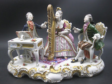 Unterweissbach Porzellan Figur Thüringen Musik Klavier Rokoko Barock Harfe 35 cm