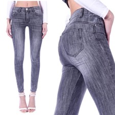 Damen Röhrenjeans Mid Waist