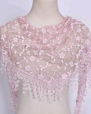 Leichtes Tuch Halstuch Schal Damen Spitze Blumen NEU 