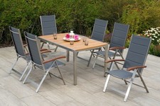 MX Gartenmöbel Ferrara Set 7 tlg. Edelstahl Terrassenmöbel Balkonmöbel Tisch