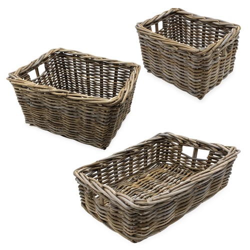 Rattan regal korb grau - grau, 3
