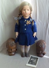 alte Käthe Kruse Puppe Modell VIII Naht am Hinterkopf 52 cm teils alt bekleidet