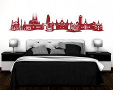 Wandtattoo Barcelona mit Sehenswürdigkeiten