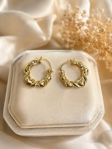 Karat gold creolen - 14, mit