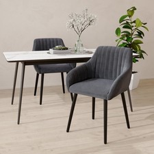 Esszimmerstühle 2er Set Samt Küchenstuhl Stühle Esszimmer mit Holzbeine Hellgrau