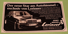 39. Lorinser Sport Service Mercedes Benz 190 E Werbeanzeige Werbung Reklame 1983