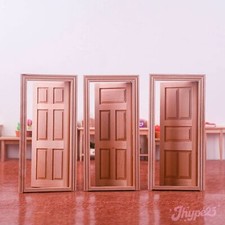 Maßstab 1:12 Puppenhaus Miniatur Modell Türrahmen Holztür Möbel Bauteile DIY