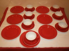 Dibbern Solid color  Rot   Kuchenteller, Tassen, Unterteller   Gedecke