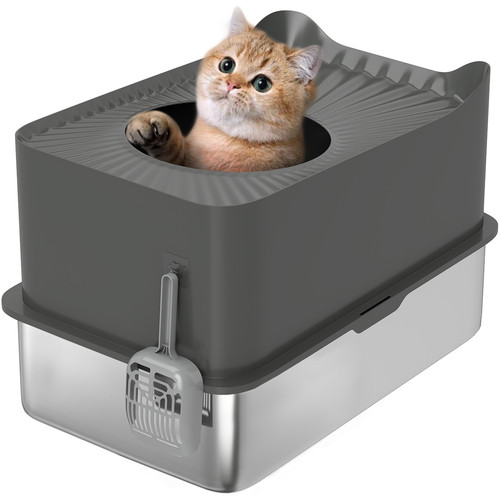 Katzentoilette dunkelgrau abs - dunkelgrau,