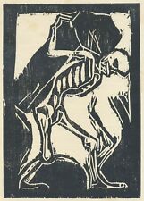 Christian Rohlfs - Tod mit Sarg - Holzschnitt 1917